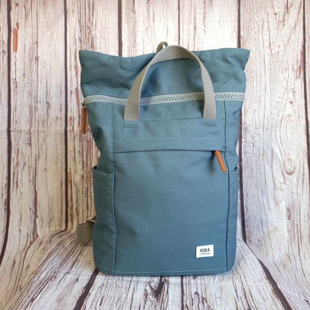 ROKA London Trafalgar Large Blue/Gray 25L Recycled Nylon 15" Laptop Zip